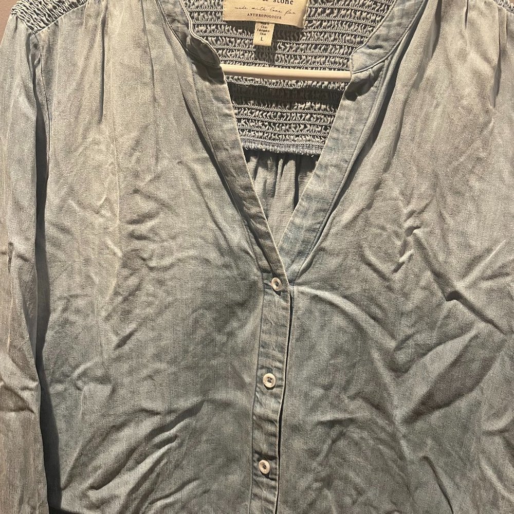 Anthropologie Cloth and Stone Denim Shirt, Large